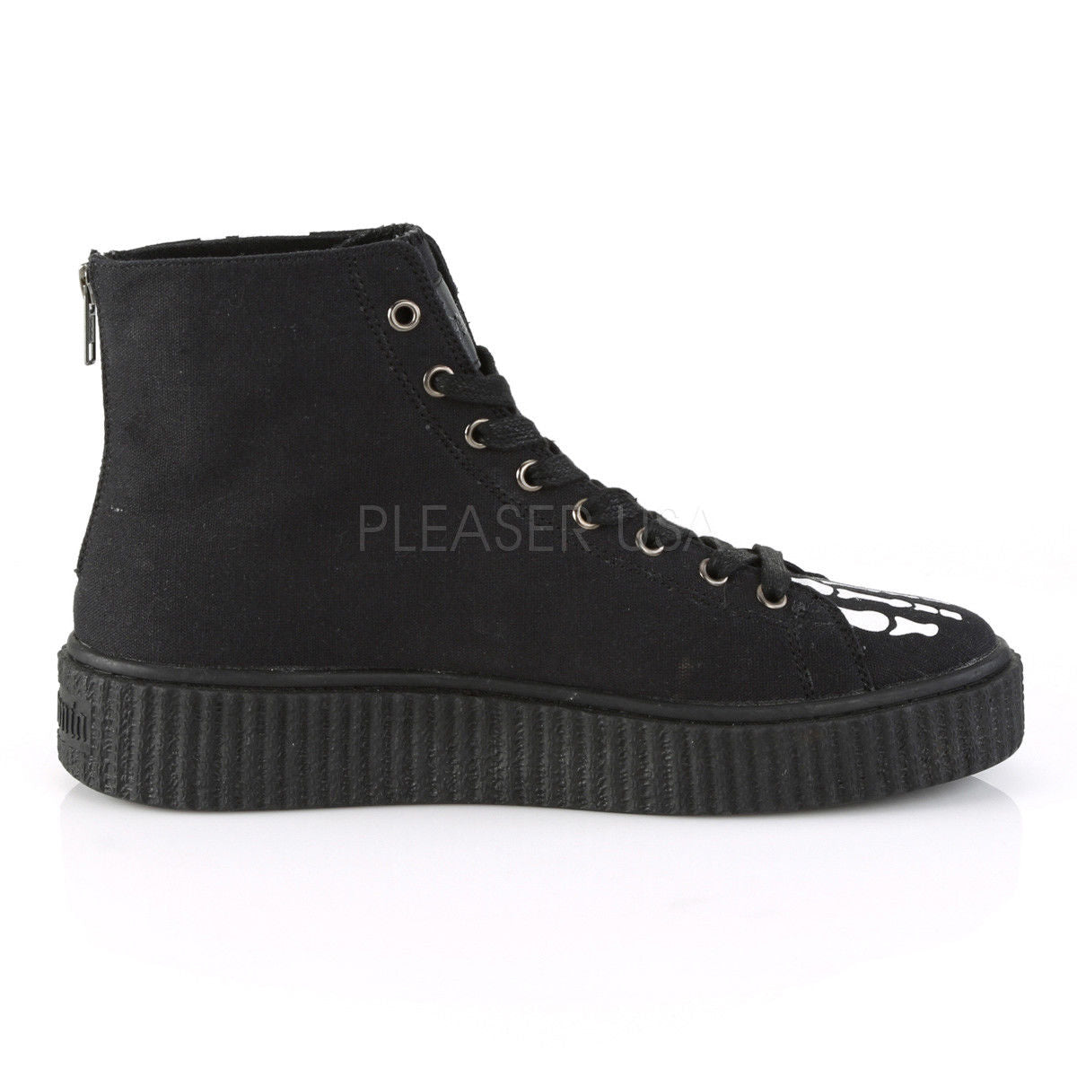 DEMONIA Sneeker-252 Men's Unisex Skeleton X-Ray Bone High Top Creeper Sneakers - A Shoe Addiction