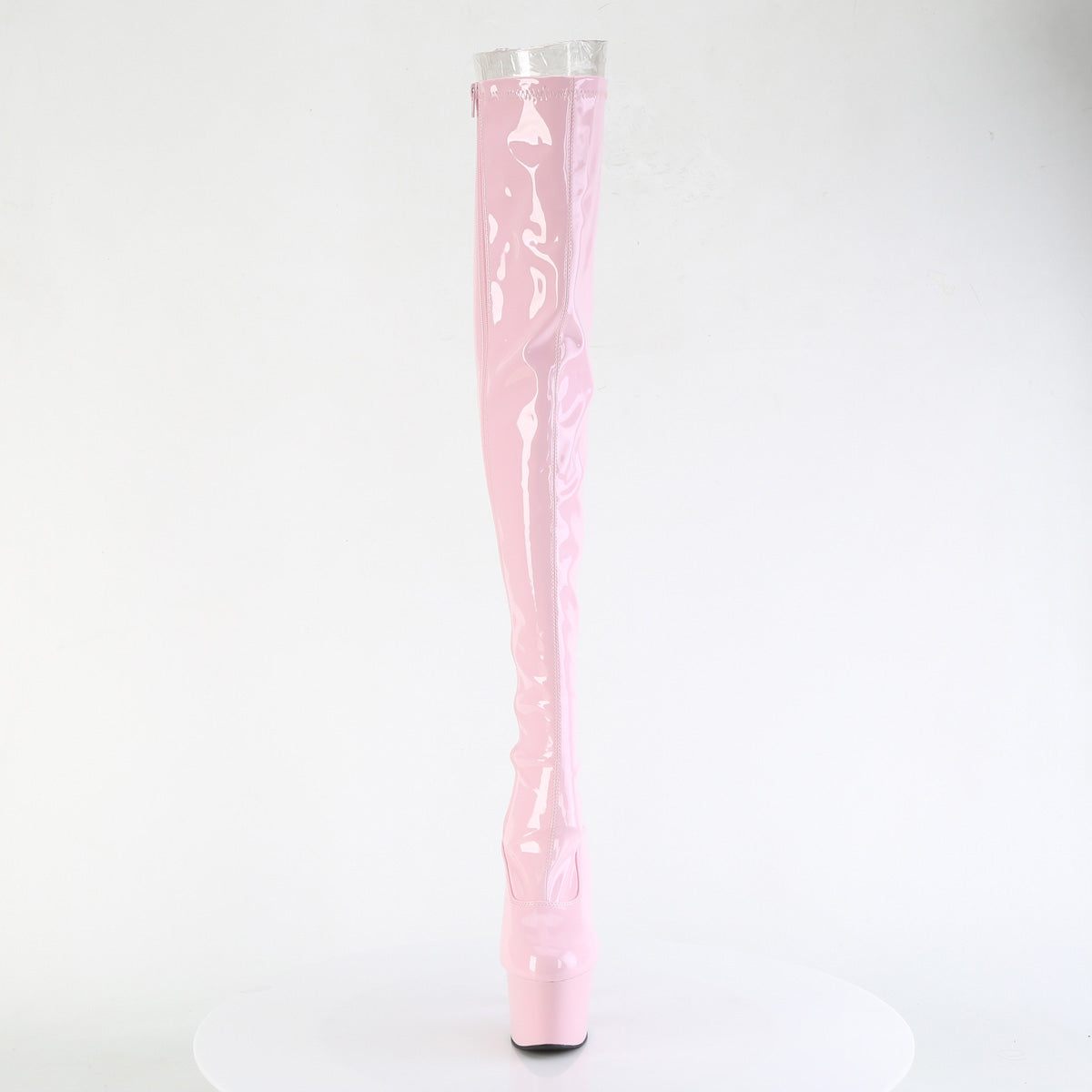 ADORE-3063 - Baby Pink Stretch Patent Thigh Boots
