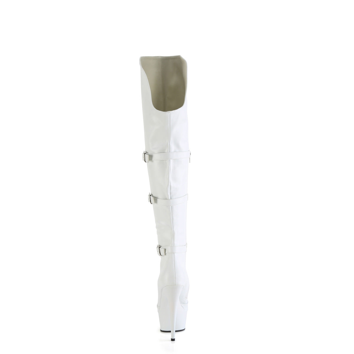 DELIGHT-3018 - White Stretch Faux Leather Boots