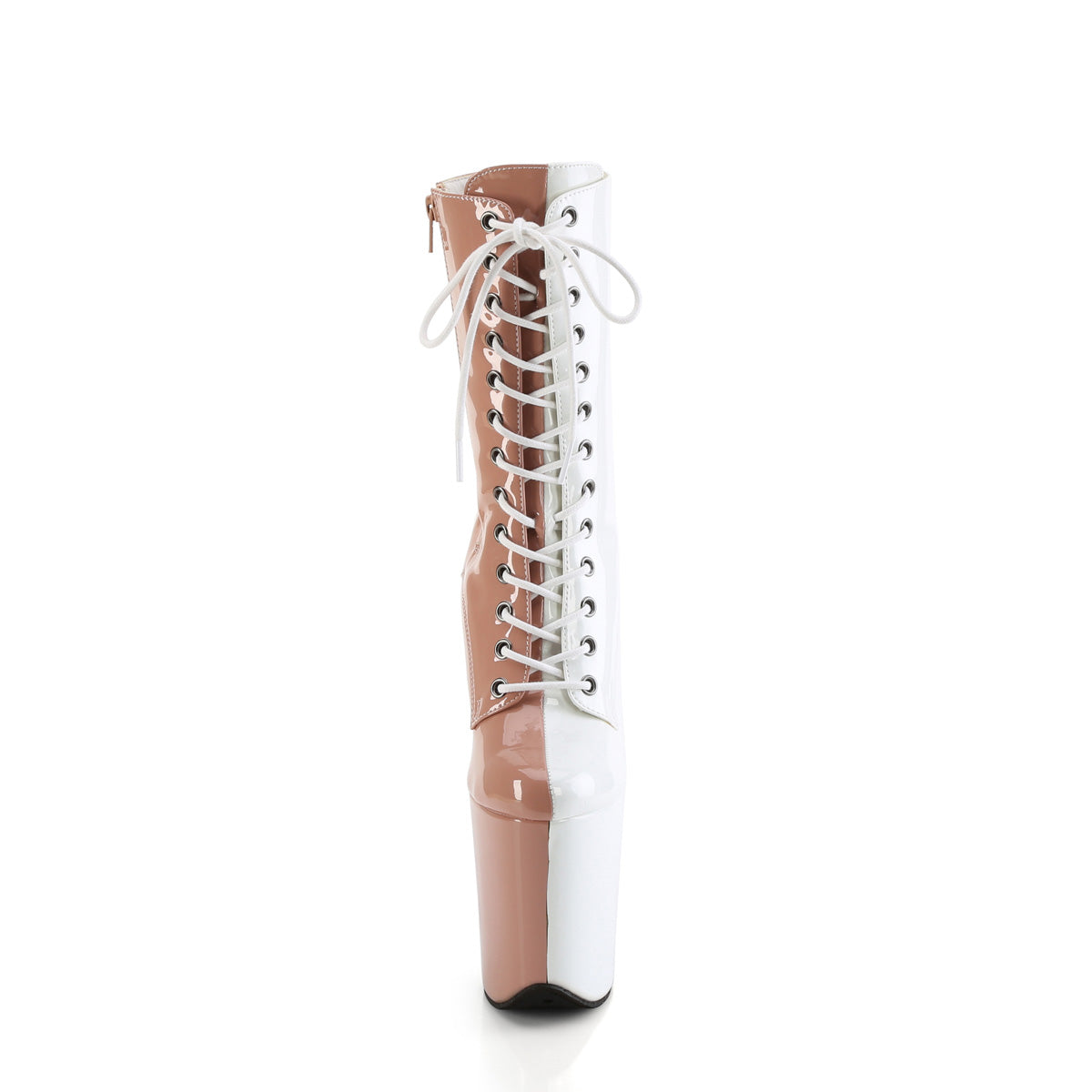 FLAMINGO-1040TT - Blush-White Patent Boots