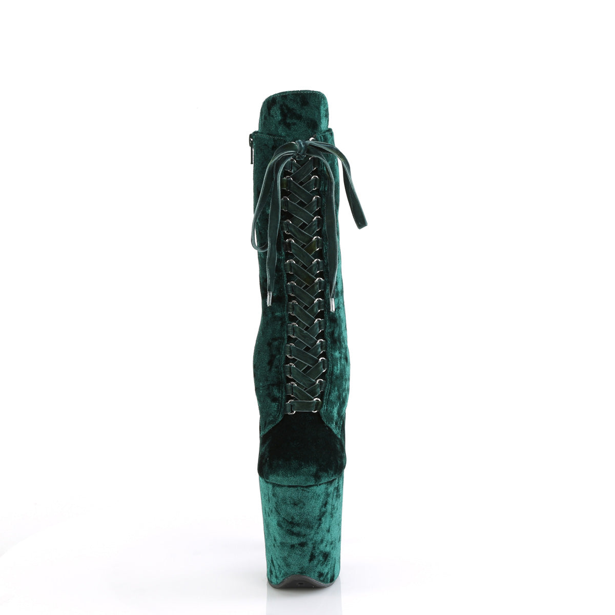 FLAMINGO-1045VEL - Emerald Green Velvet Boots w/ Matching Boot Protectors