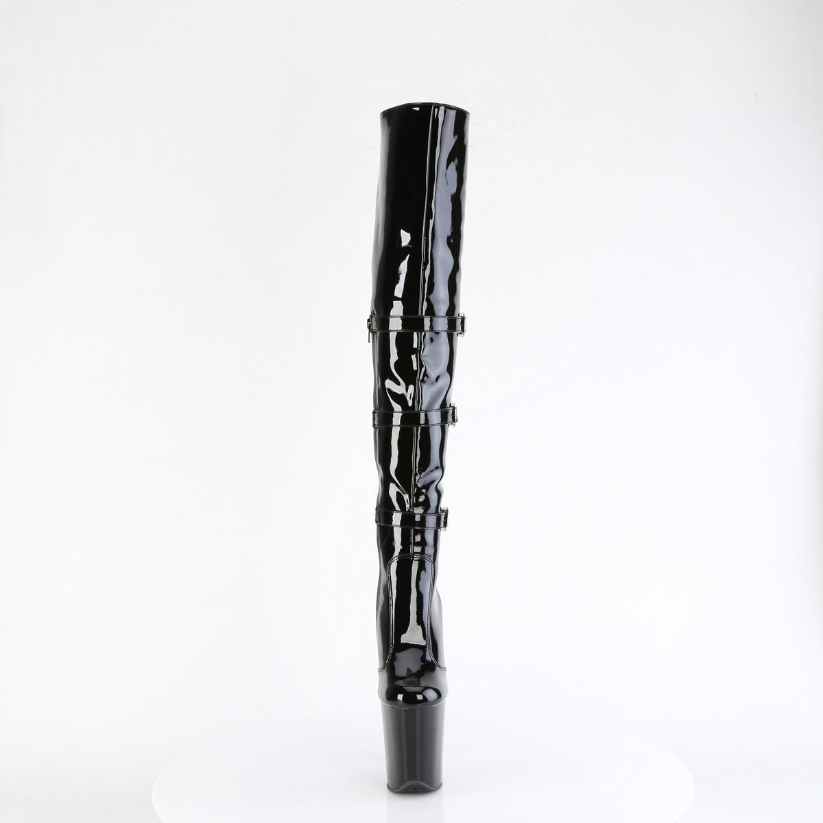 FLAMINGO-3018 - Black Stretch Patent Boots