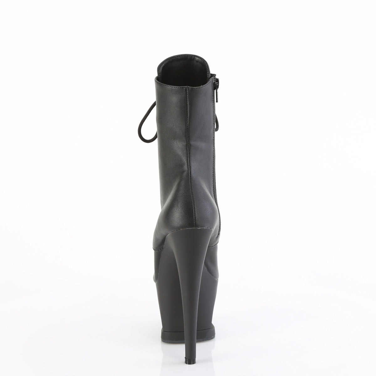 MOON-1020SK - Black Faux Leather-Pewter Boots