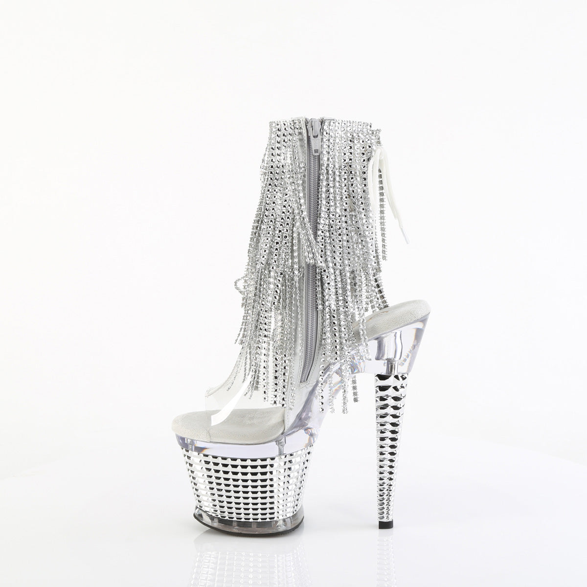 SPECTATOR-1017RSF - Clear-Silver Chrome Boots