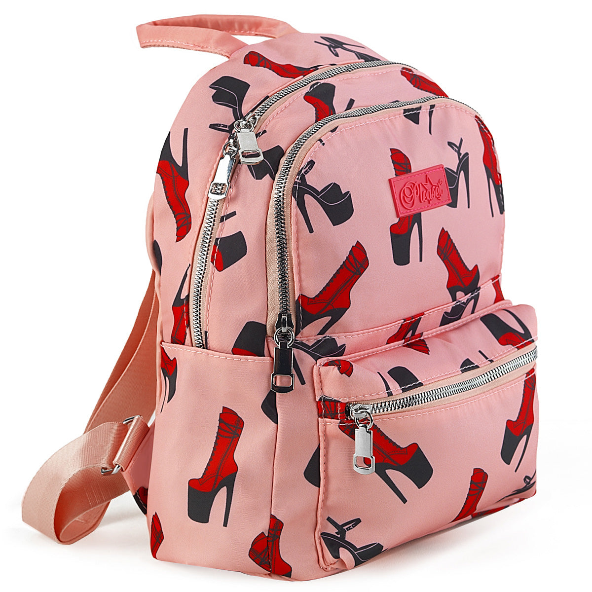 HB-501-1 - Baby Pink Nylon Pleaser Backpack