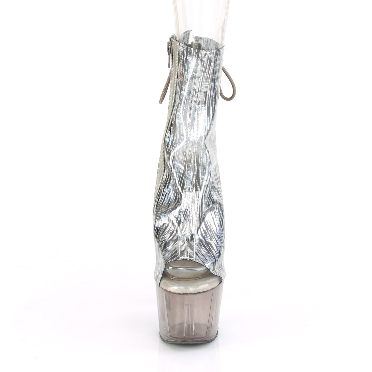 ADORE-1018HCT - Clear-Silver Hologram TPU/Smoke Tinted Boots