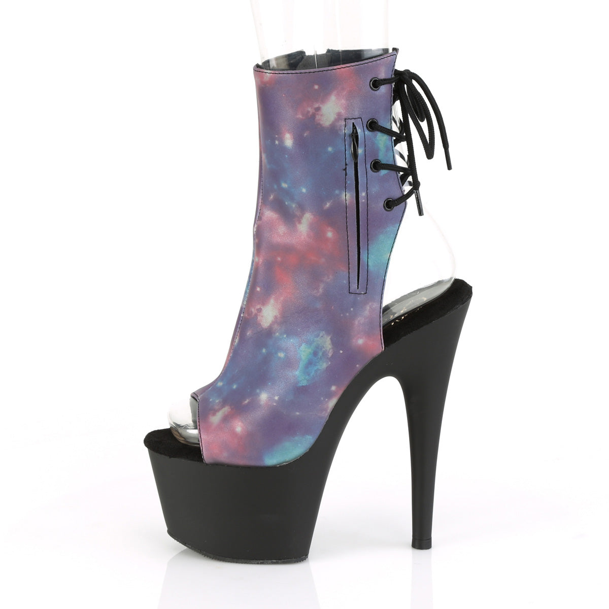 PLEASER Adore-1018REFL Purple Blue Reflective Galaxy Effect Pole Dance 7" Boots - A Shoe Addiction