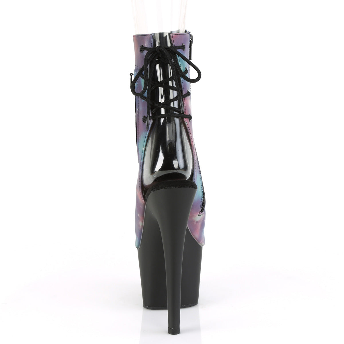 PLEASER Adore-1018REFL Purple Blue Reflective Galaxy Effect Pole Dance 7" Boots - A Shoe Addiction