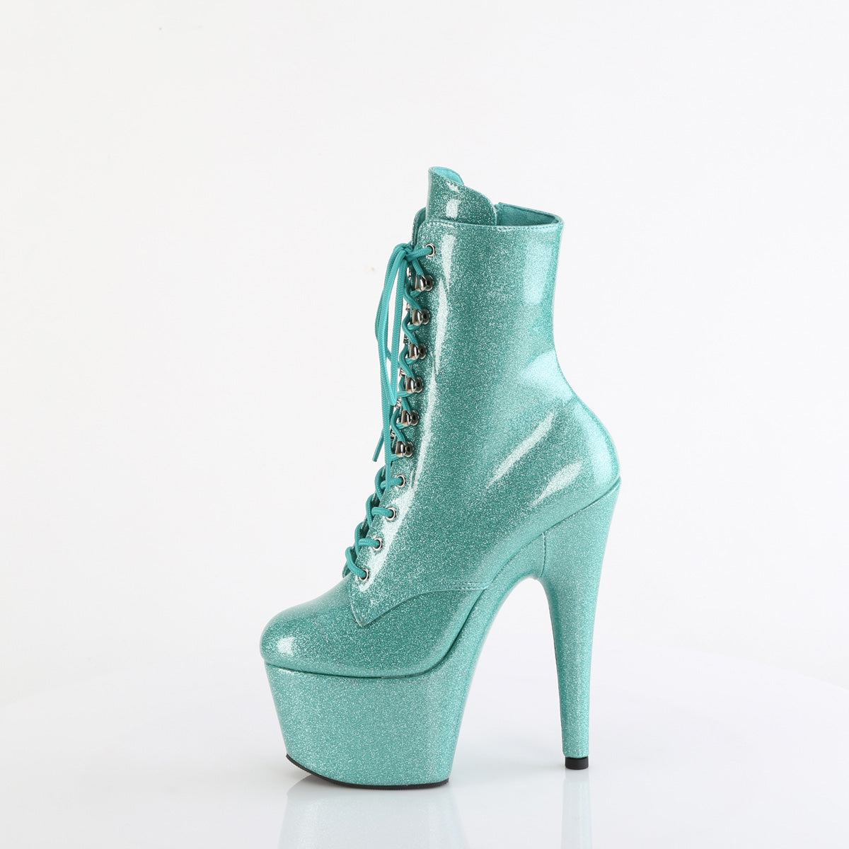 ADORE-1020GP - Aqua Glitter Patent Ankle Boots