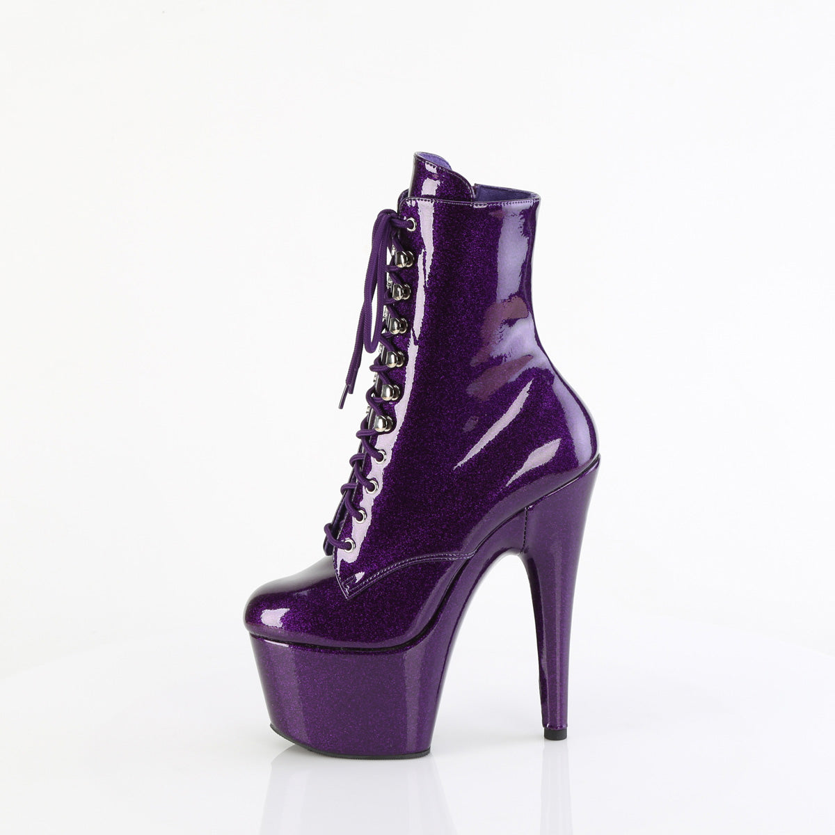 ADORE-1020GP - Purple Glitter Patent Ankle Boots