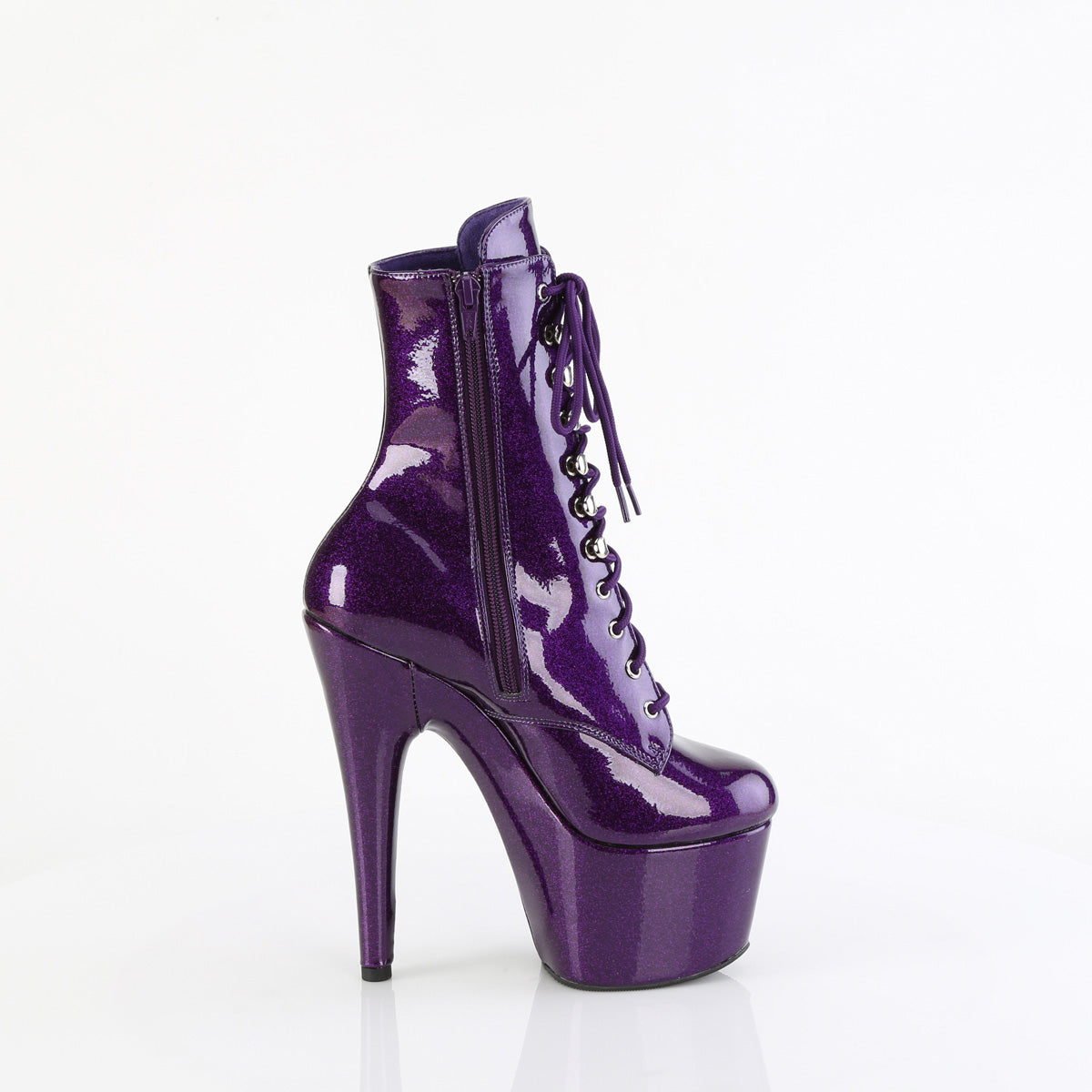 ADORE-1020GP - Purple Glitter Patent Ankle Boots