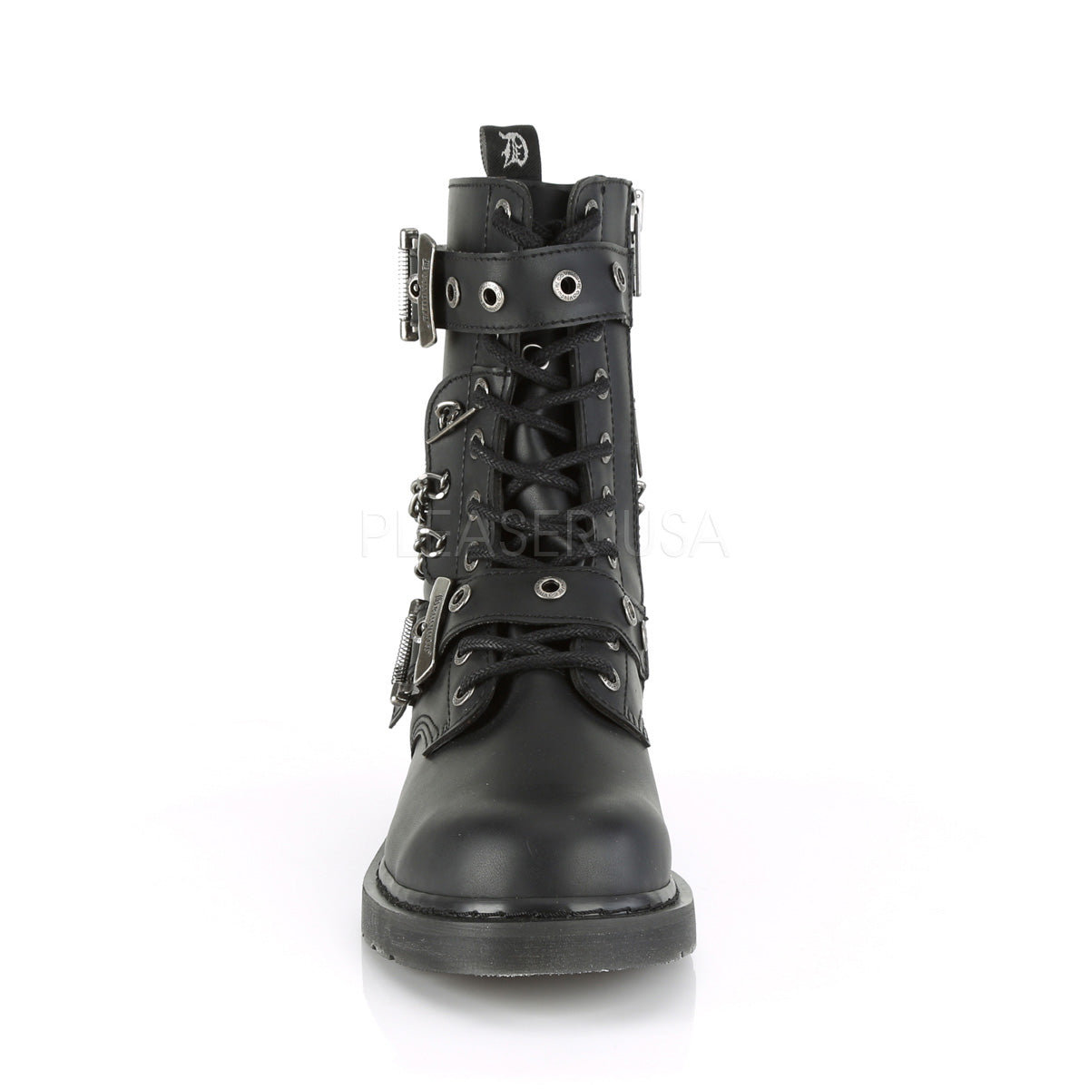 DEMONIA Bolt-250 Vegan Leather Mens Unisex Goth Rocker Biker Combat Boots - A Shoe Addiction