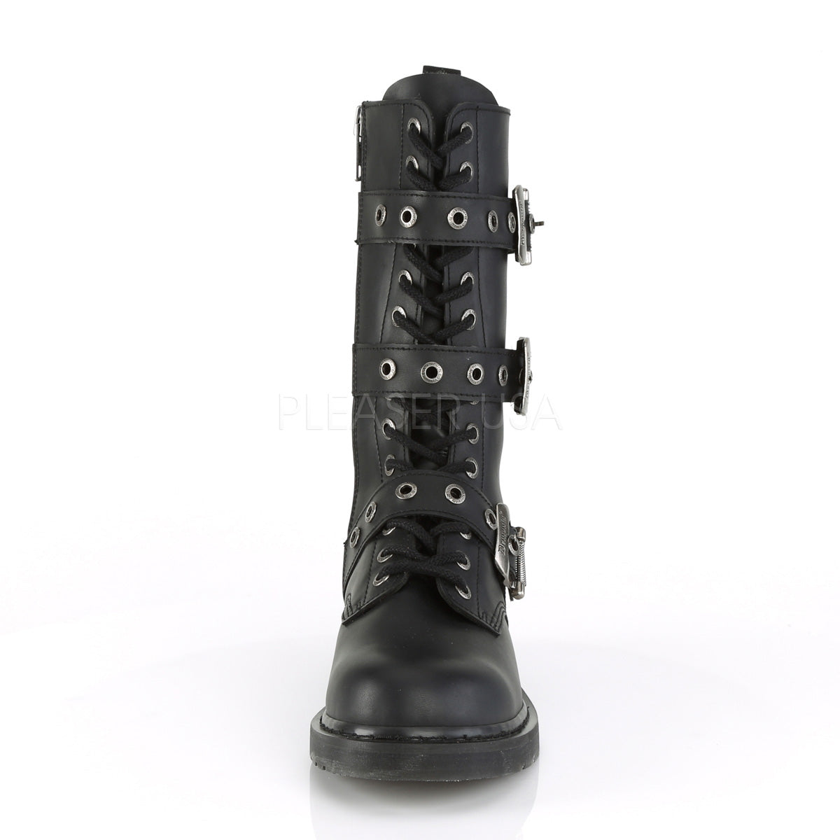 IN STOCK / SALE - DEMONIA Bolt-330 Black Vegan Leather Boots Men's 6 Women's 8 - A Shoe Addiction