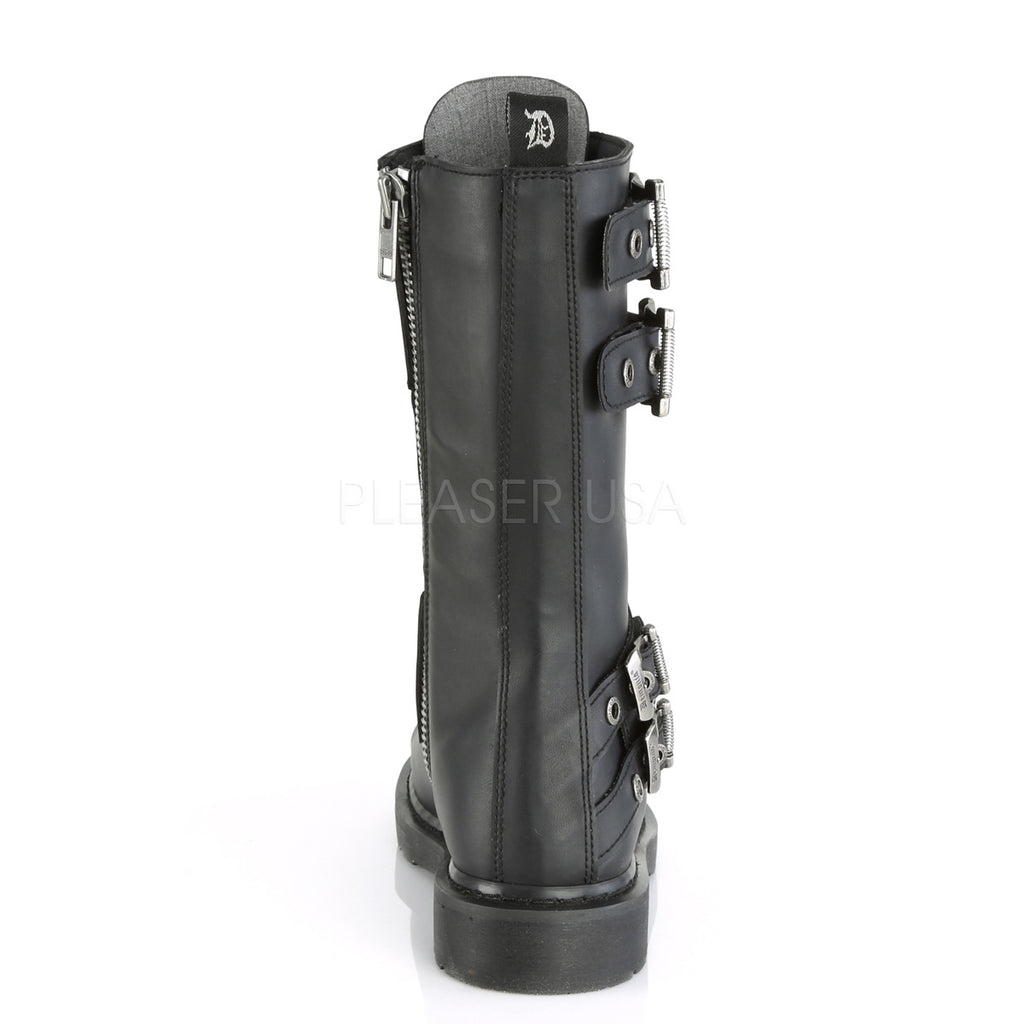 DEMONIA Bolt-345 Vegan Leather Mens Unisex Goth Rocker Biker Combat Boots - A Shoe Addiction