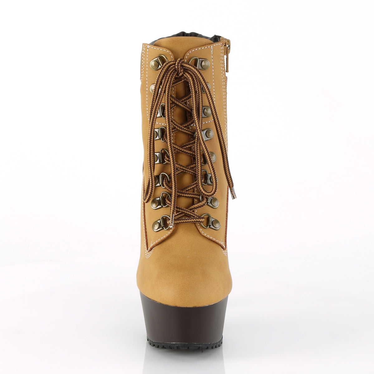 DELIGHT-600TL-02 - Tan Nubuck Faux Leather/Dark Brown Matte