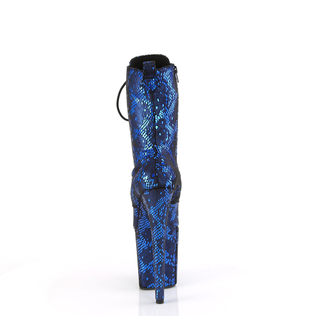 FLAMINGO-1040SPF - Blue Metallic Snake Print Fabric/M