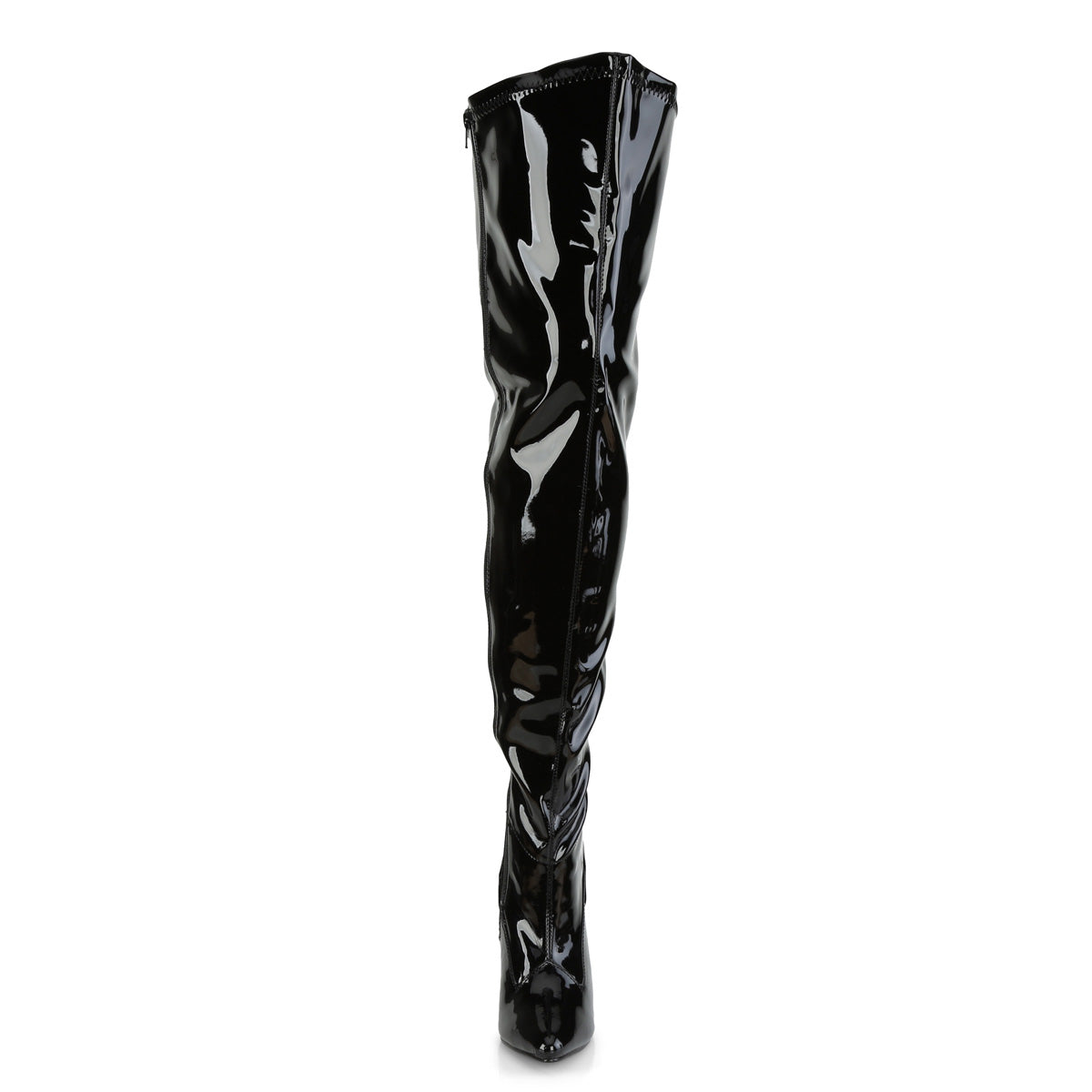 SEDUCE-3000WC - Black Stretch Patent Wide Calf Boots
