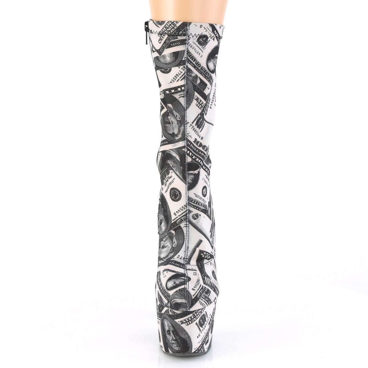 ADORE-1002DP - White-Black Stretch Fabric Boots