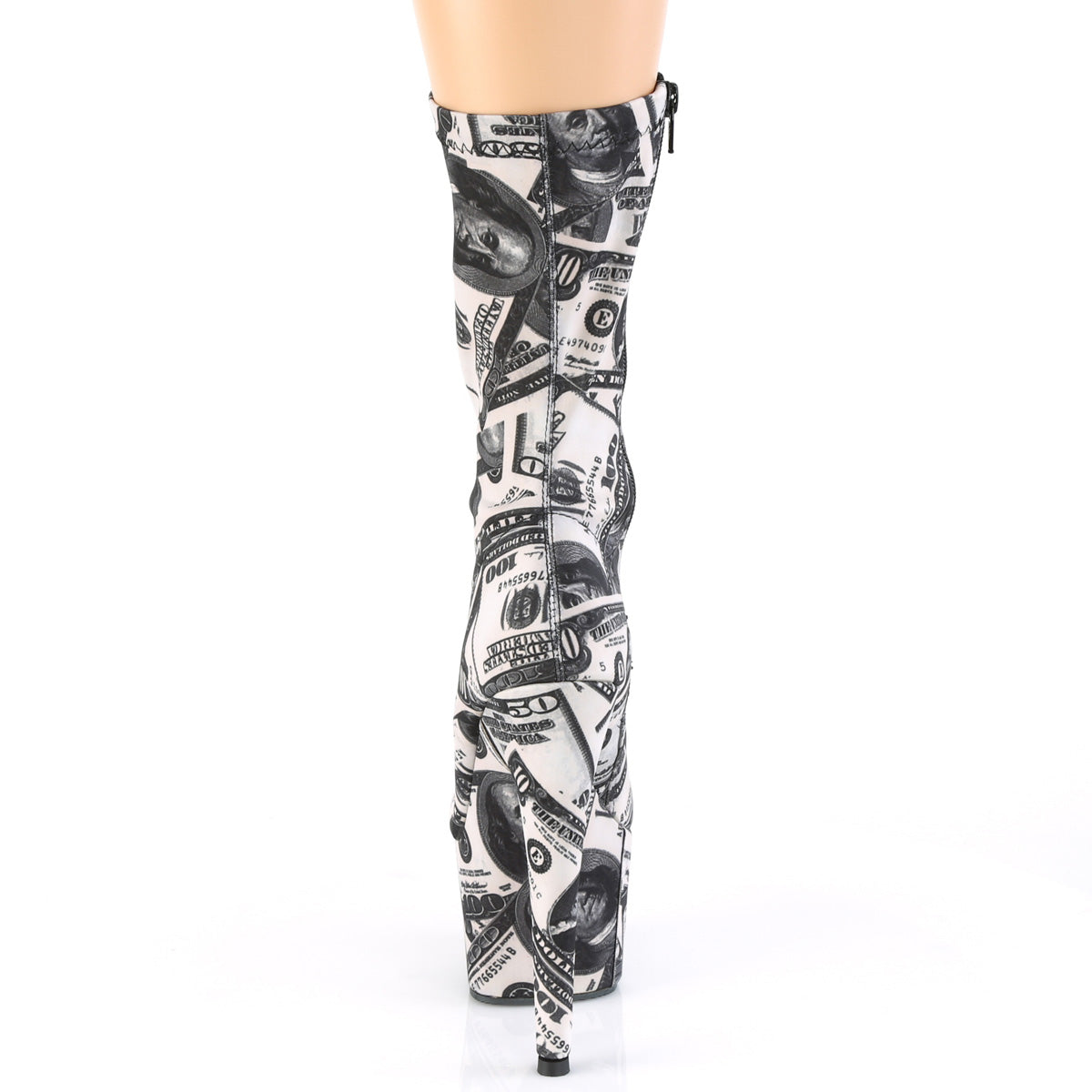 ADORE-1002DP - White-Black Stretch Fabric Boots