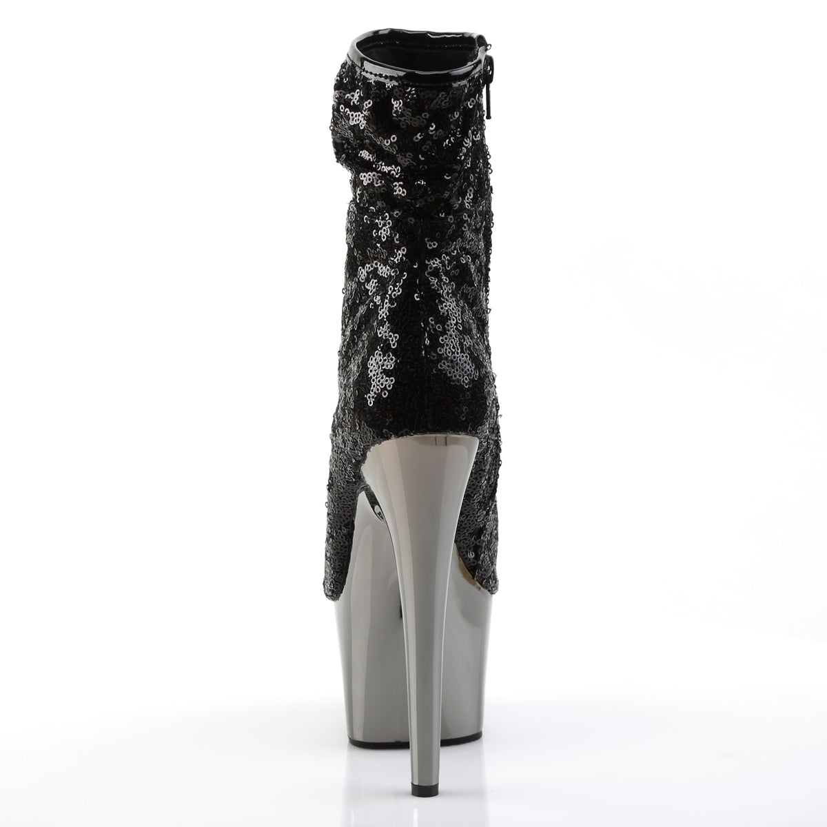 ADORE-1008SQ - Black Sequins/Dark Pewter Chrome Boots