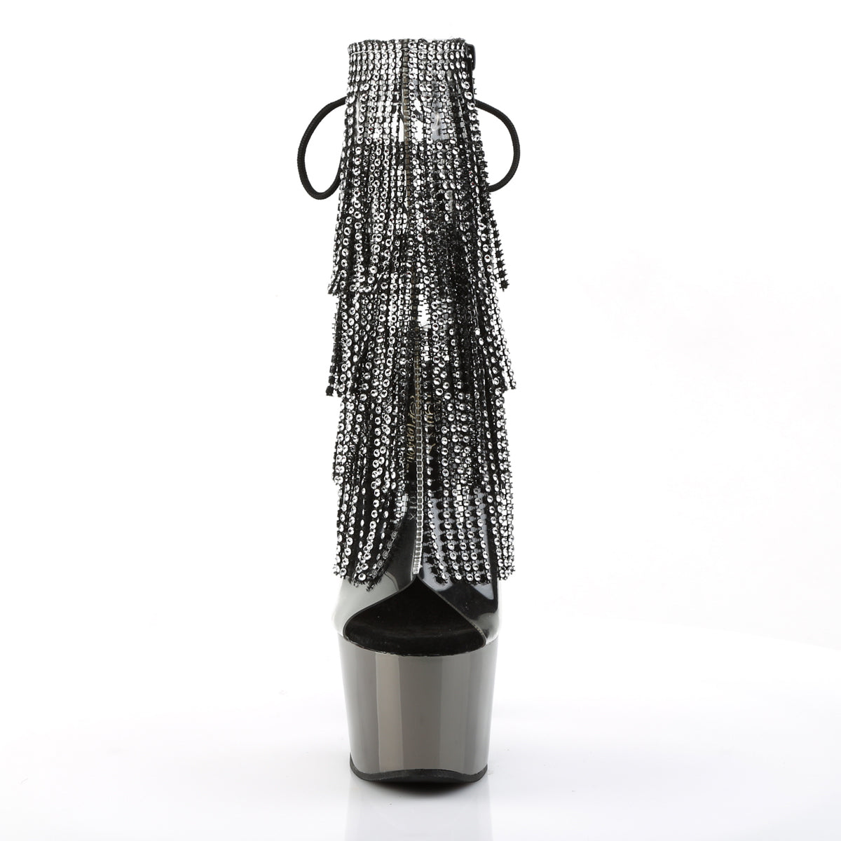 ADORE-1017RSF - Clear-Black/Dark Pewter Chrome Boots