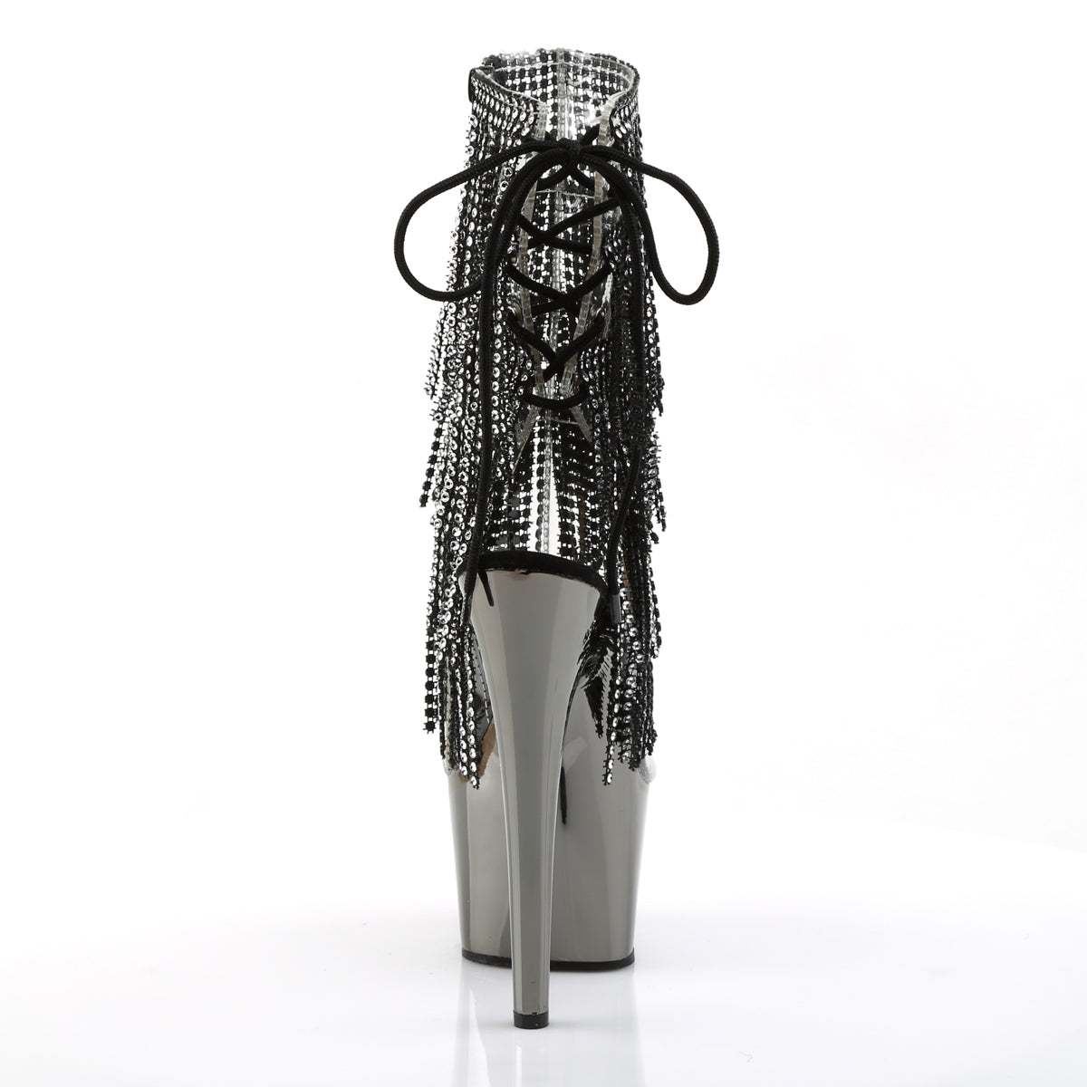 ADORE-1017RSF - Clear-Black/Dark Pewter Chrome Boots