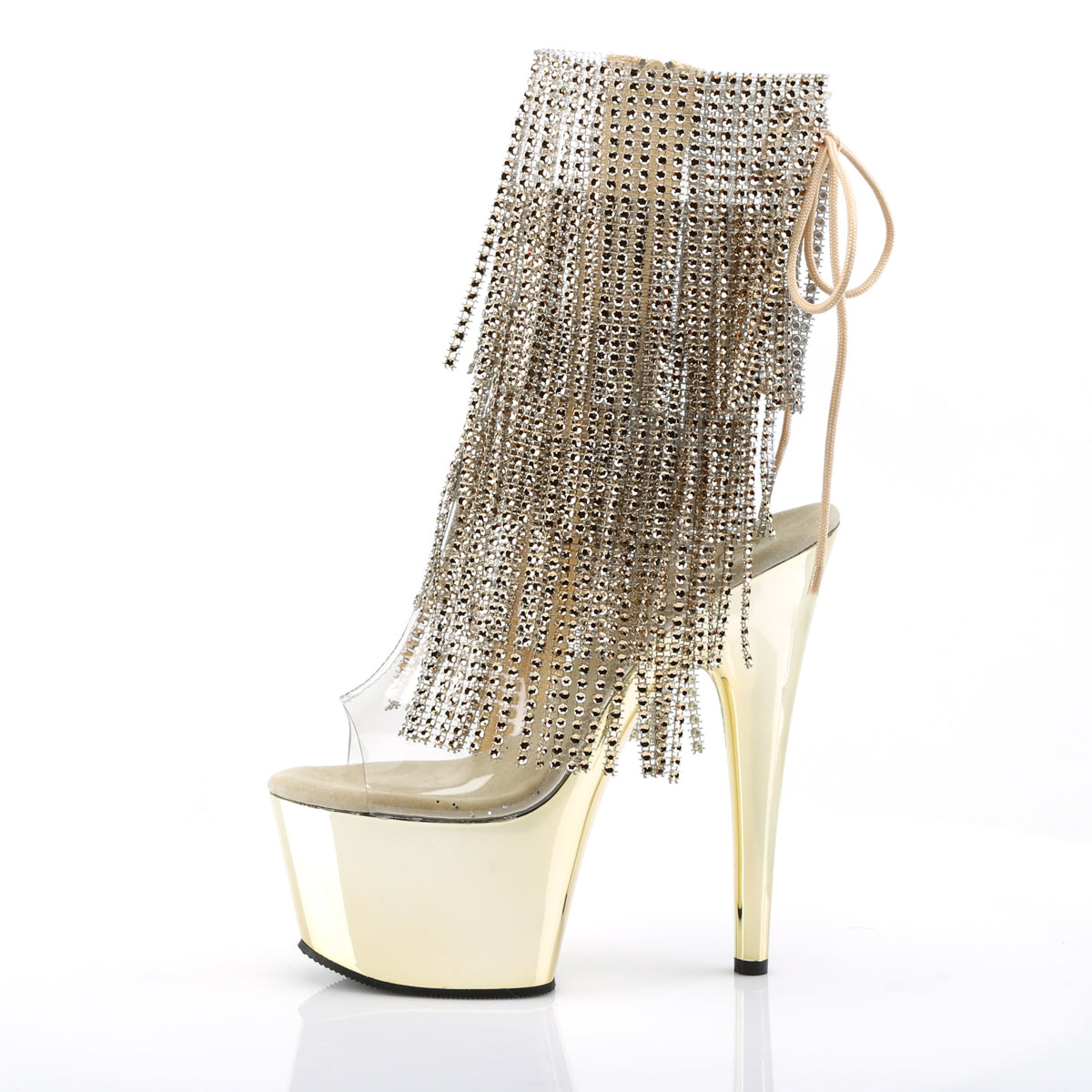ADORE-1017RSF - Clear-Gold/Gold Chrome Boots