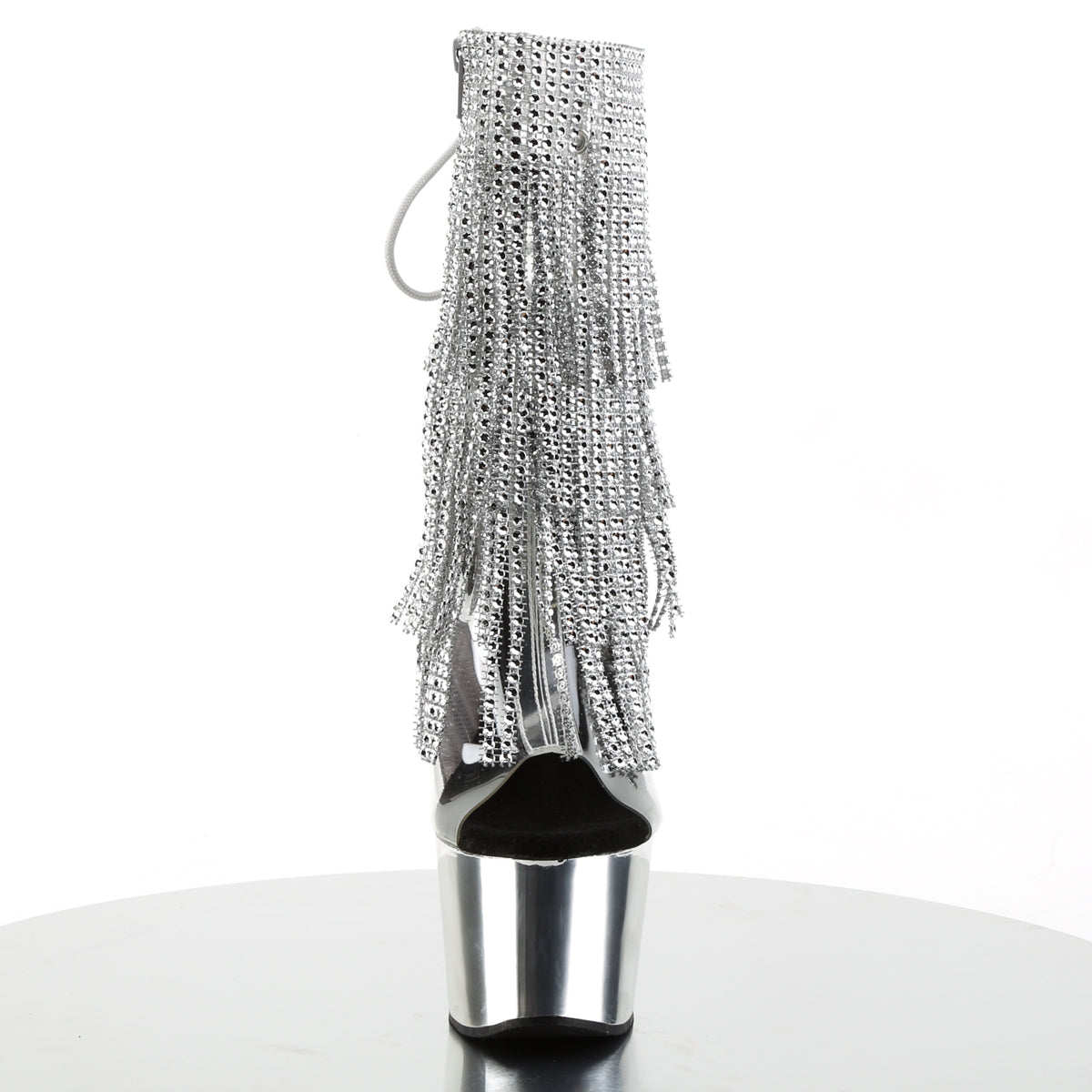 ADORE-1017RSF - Clear-Silver/Silver Chrome Boots