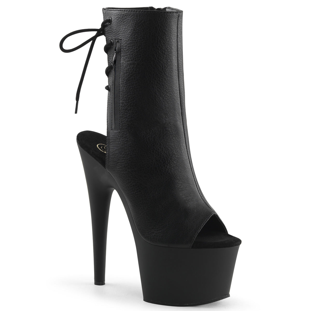 PLEASER ADORE-1018 - Black Faux Leather Boots
