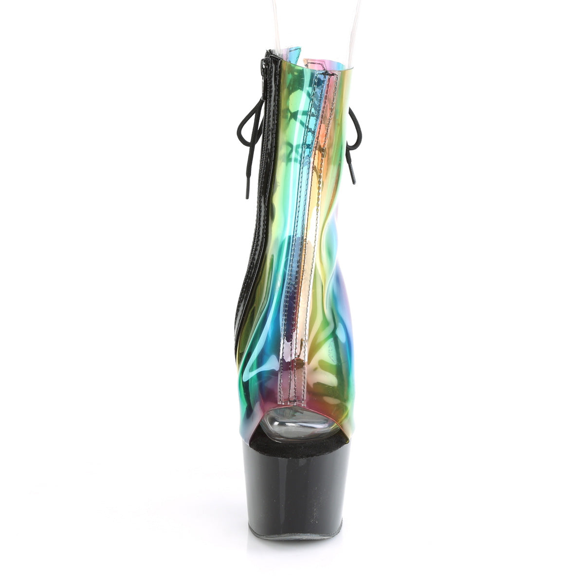 ADORE-1018C-RB - Rainbow PVC/Black Boots