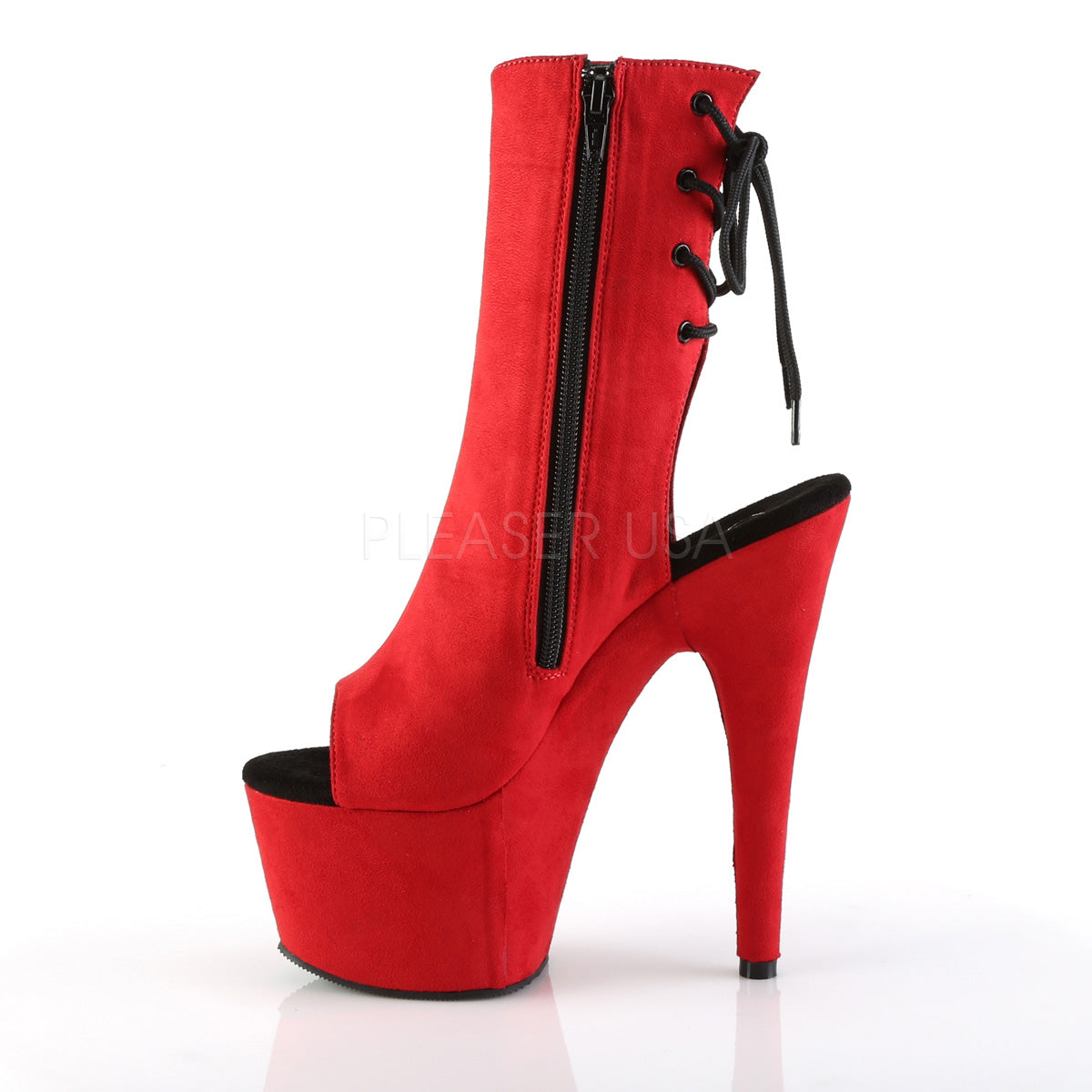 ADORE-1018FS - Red Faux Suede Boots