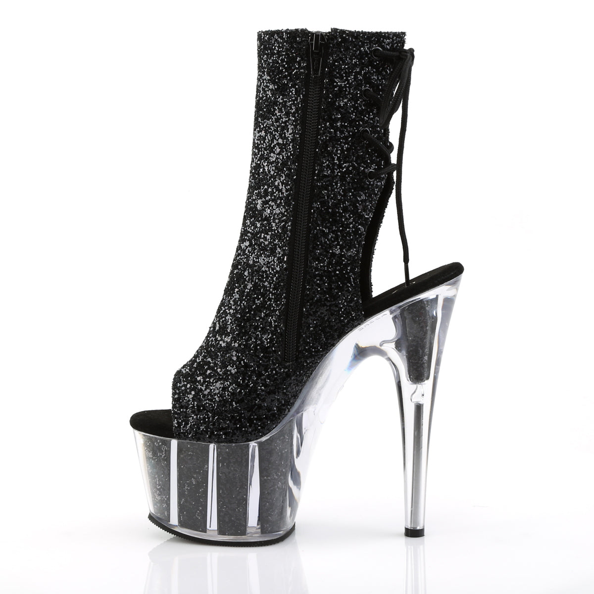 ADORE-1018G - Black Glitter Boots