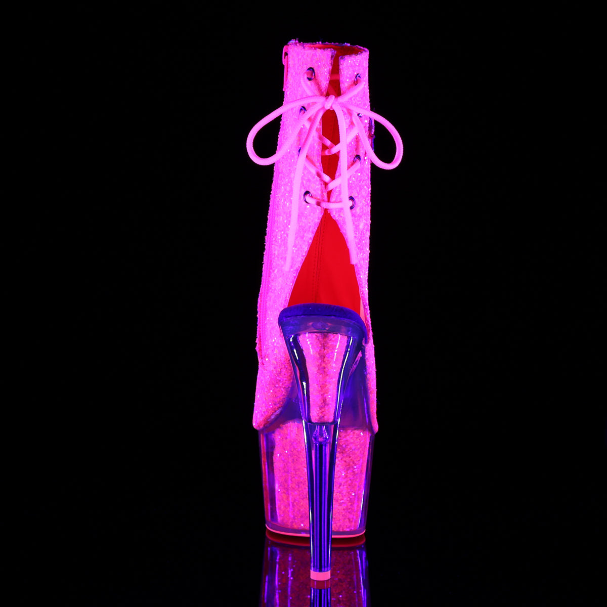 ADORE-1018G - Neon Pink Glitter Boots