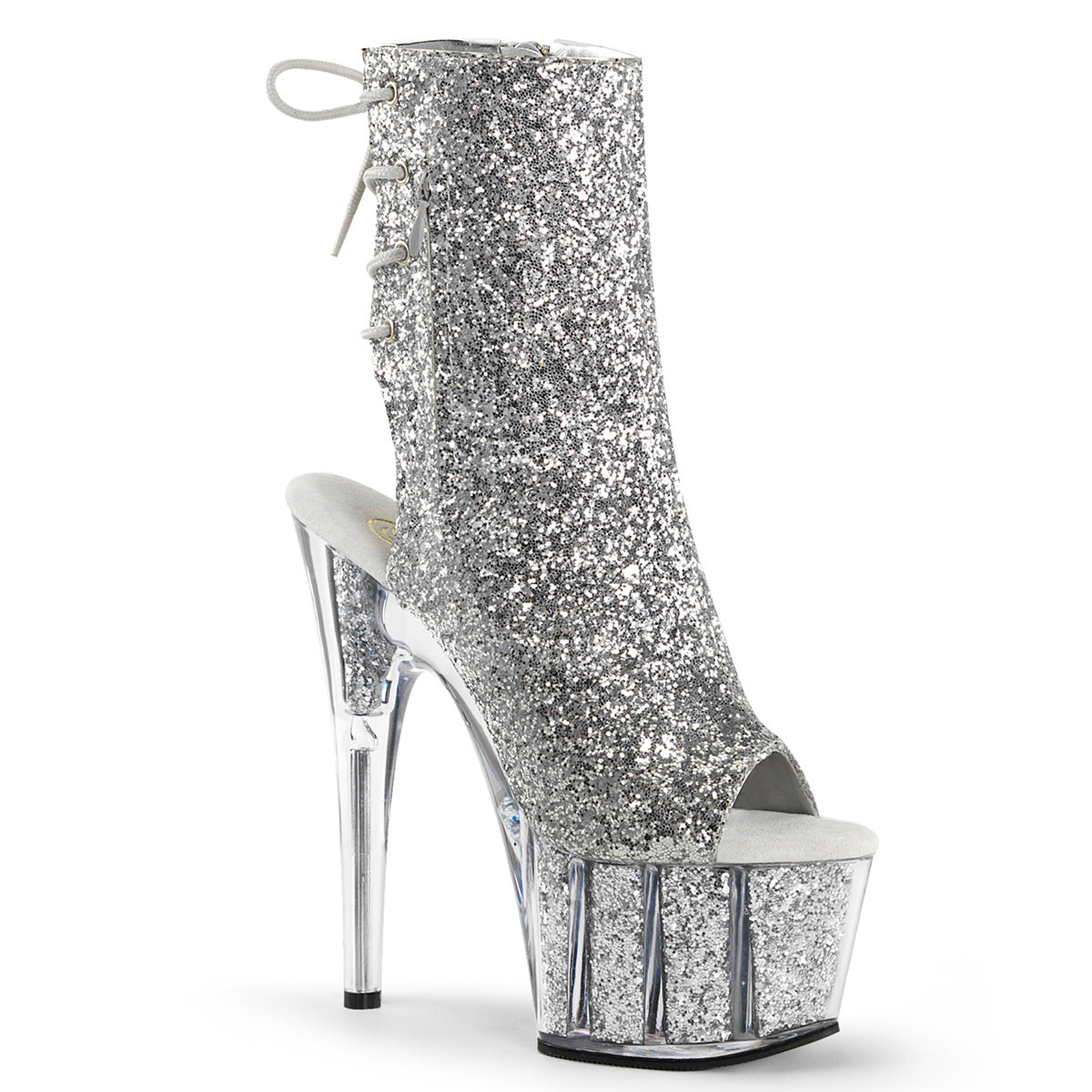 ADORE-1018G - Silver Glitter Boots