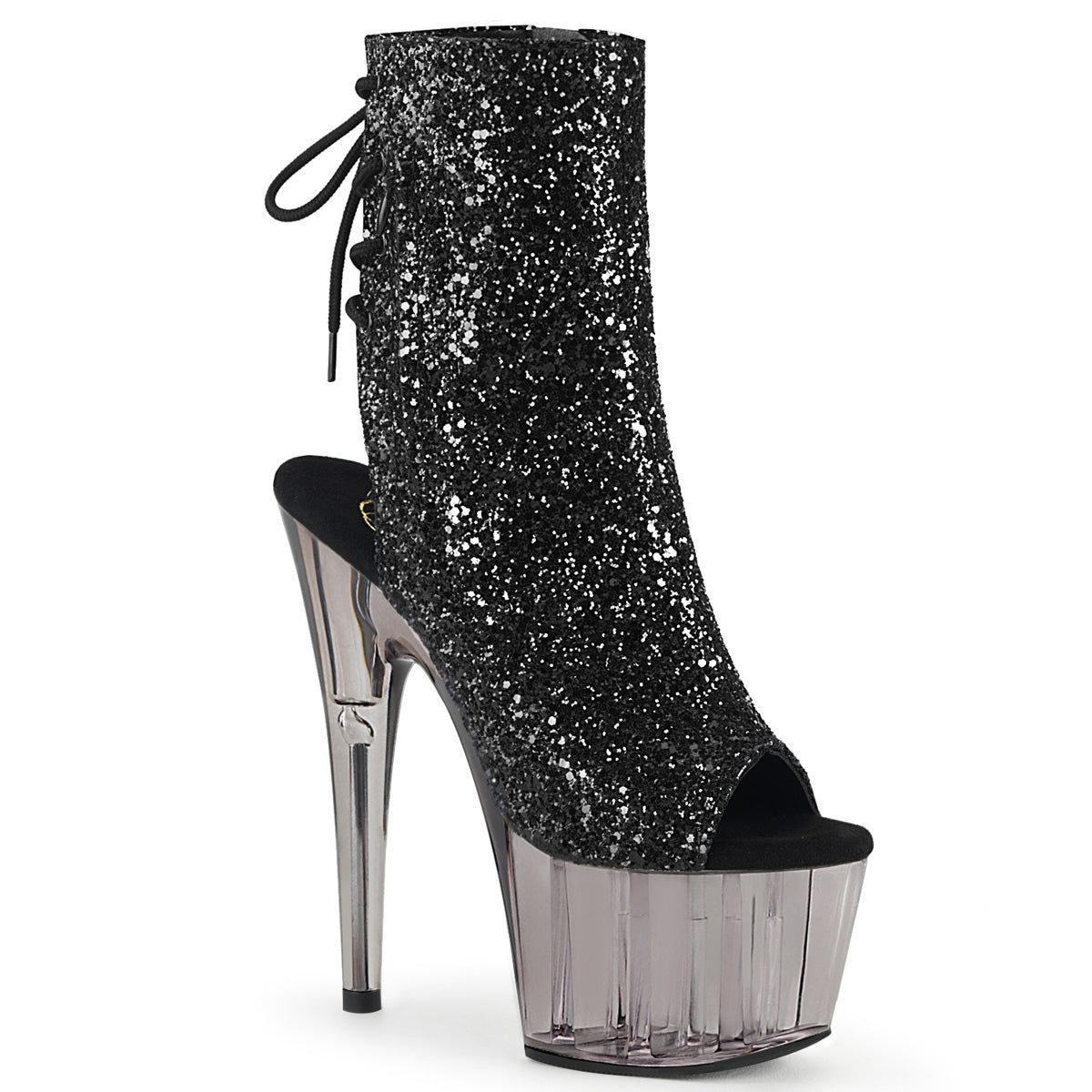 ADORE-1018GT - Black Glitter/Smoke Tinted Boots