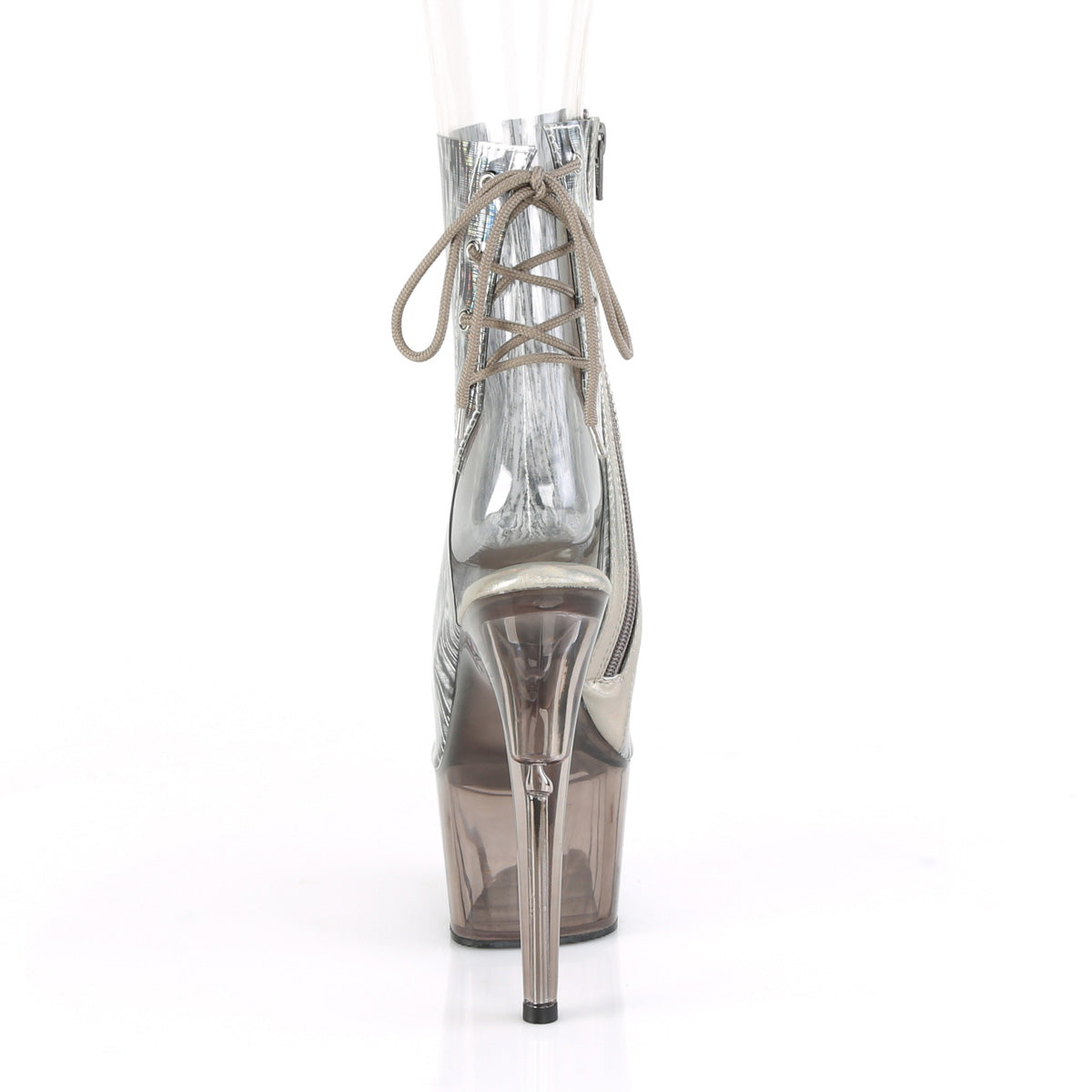 ADORE-1018HCT - Clear-Silver Hologram TPU/Smoke Tinted Boots