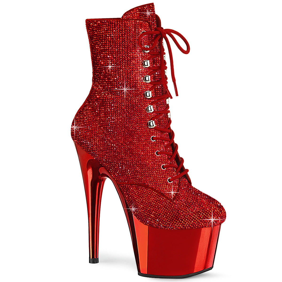 ADORE-1020CHRS - Red Rhinestones/Chrome