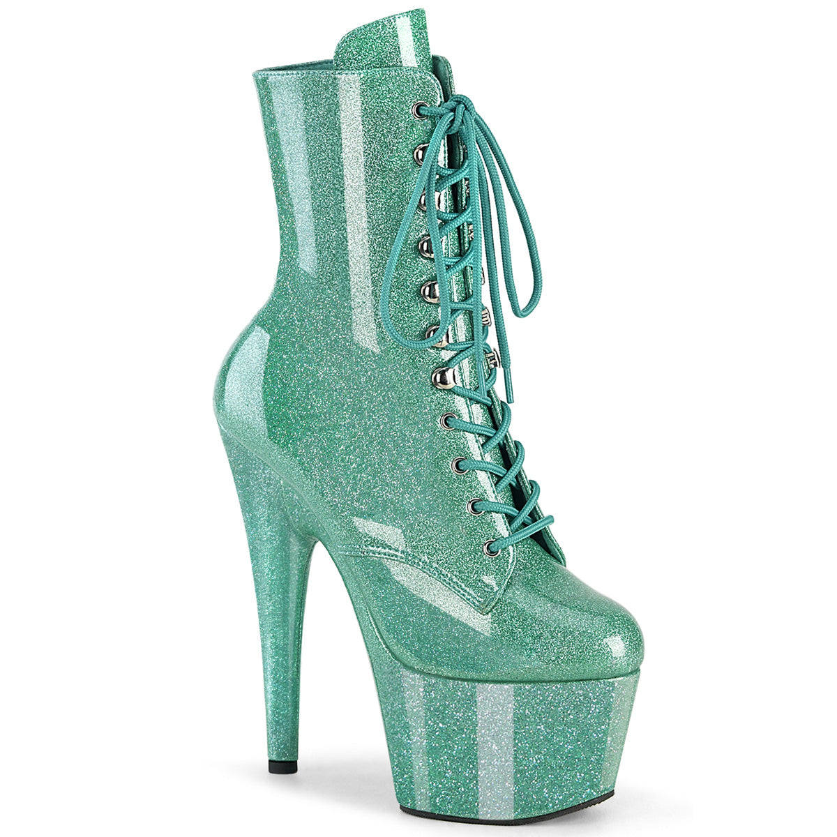 ADORE-1020GP - Aqua Glitter Patent Ankle Boots