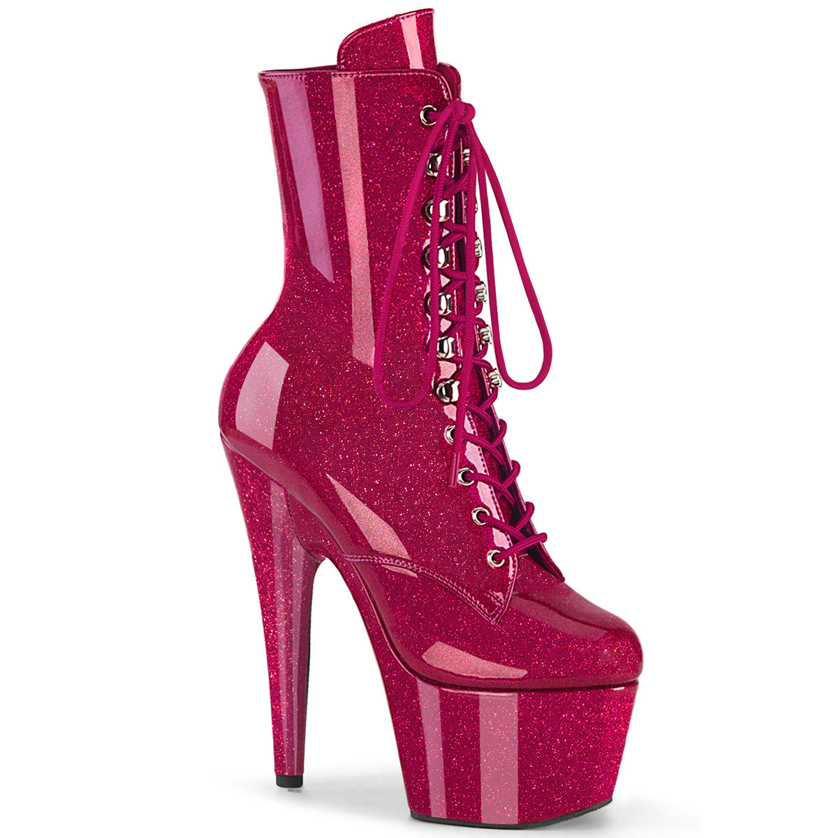 ADORE-1020GP - Fuchsia Glitter Patent Ankle Boots