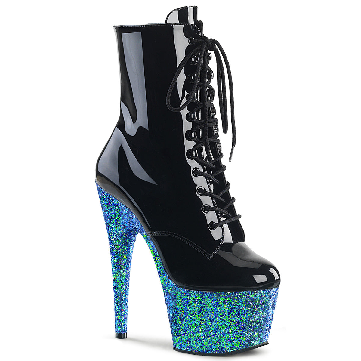 ADORE-1020LG-Blk Pat/Blue Multi Glitter