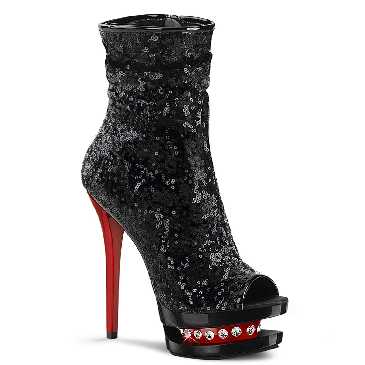 BLONDIE-R-1008 - Blk Sequins/Blk-Red