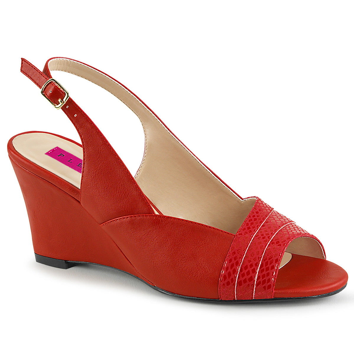 KIMBERLY-01SP - Red Faux Leather