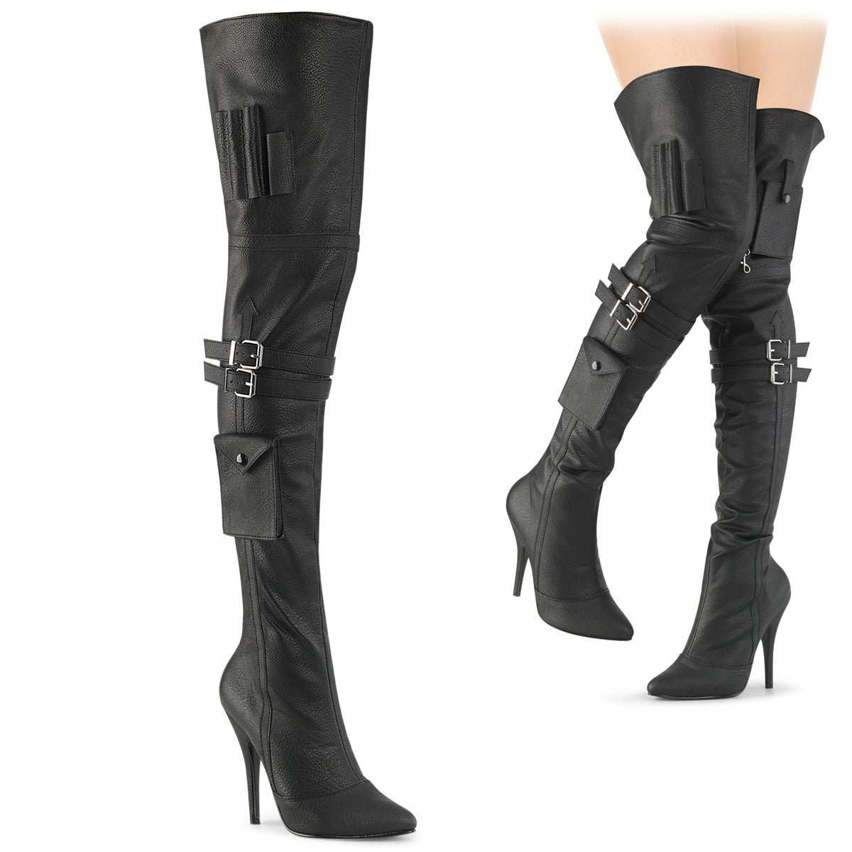 SEDUCE-3019 - Blk Faux Leather