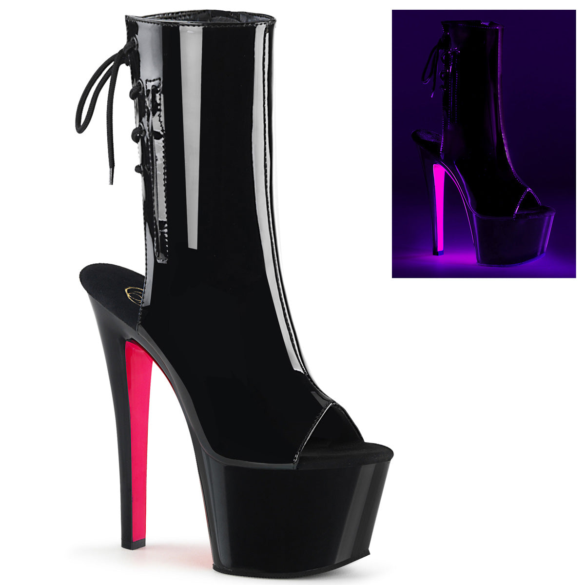 SKY-1018TT - Blk Pat/Blk-Neon H. Pink