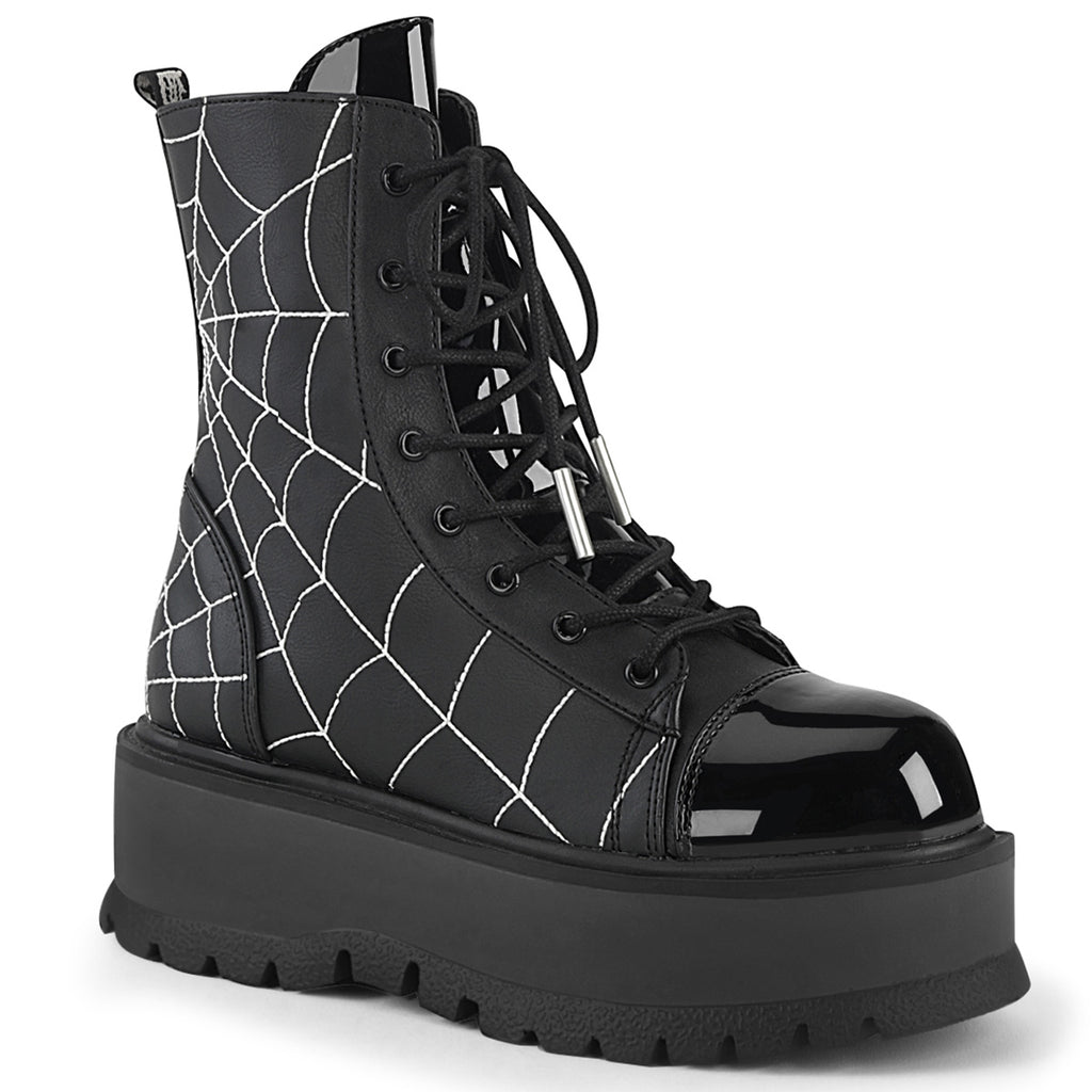 SLACKER-88 - Black Vegan Leather Boots