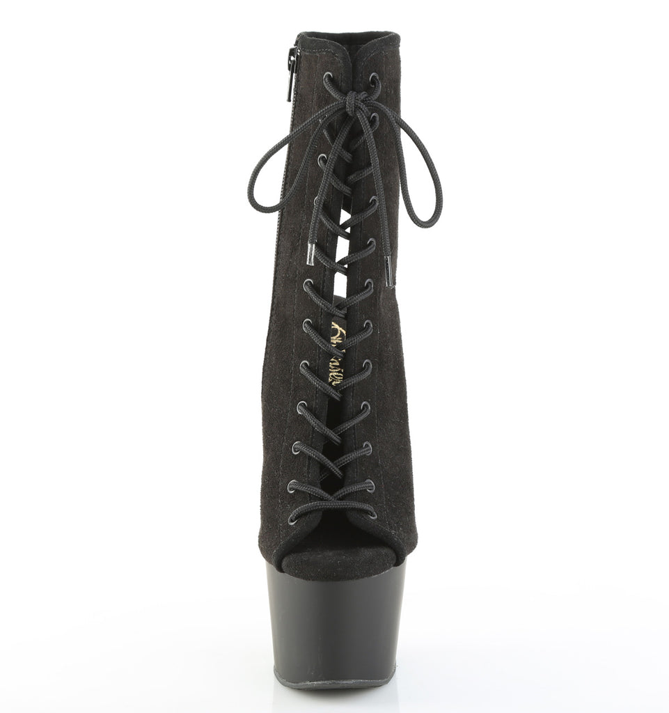 PLEASER ADORE-1016 - Black Faux Suede Boots