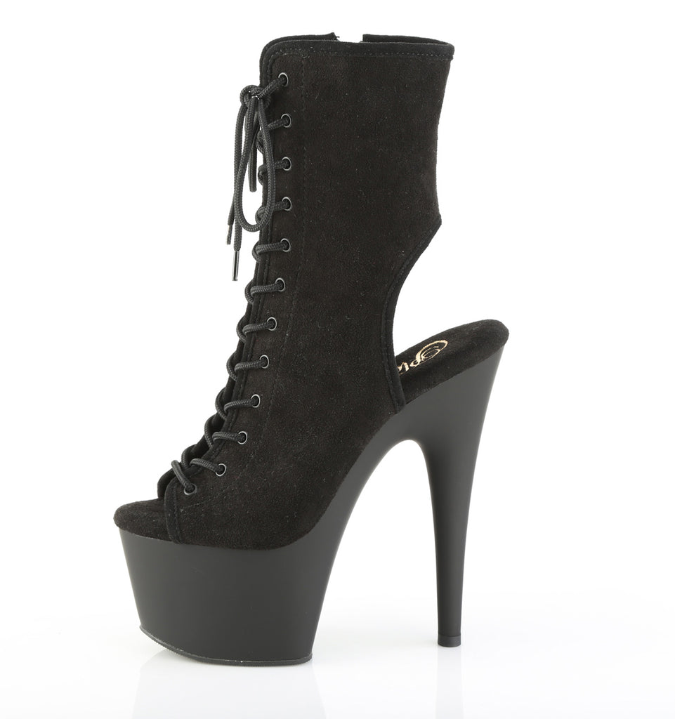 PLEASER ADORE-1016 - Black Faux Suede Boots