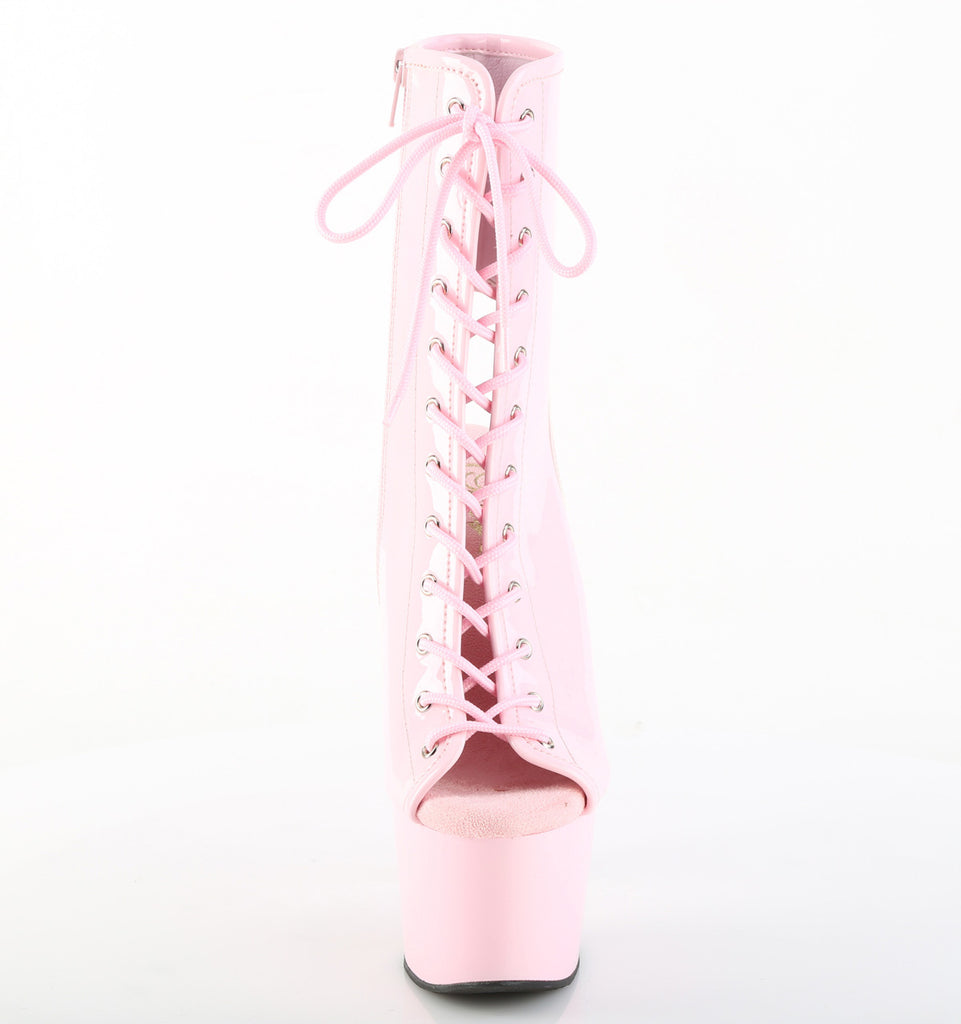 PLEASER ADORE-1016 - Baby Pink Patent Boots