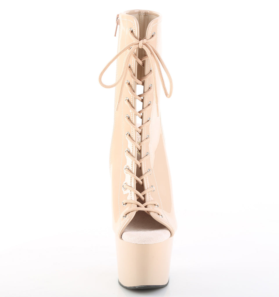 PLEASER ADORE-1016 - Nude Patent Boots