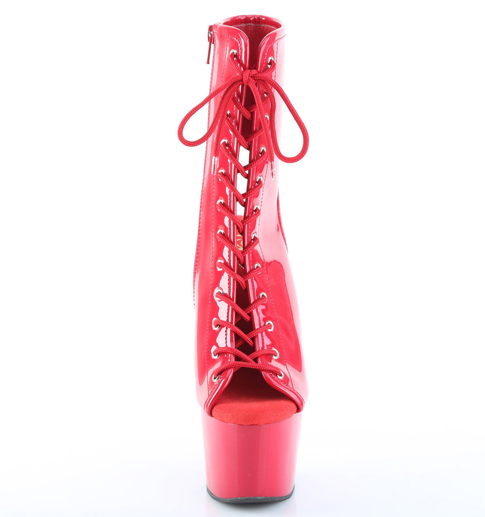 PLEASER ADORE-1016 - Red Patent Boots